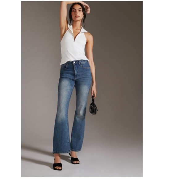 Anthropologie Pilcro the Icon Flare Jeans Size 23 Tall Medium Blue Denim Anthro - Picture 2 of 3